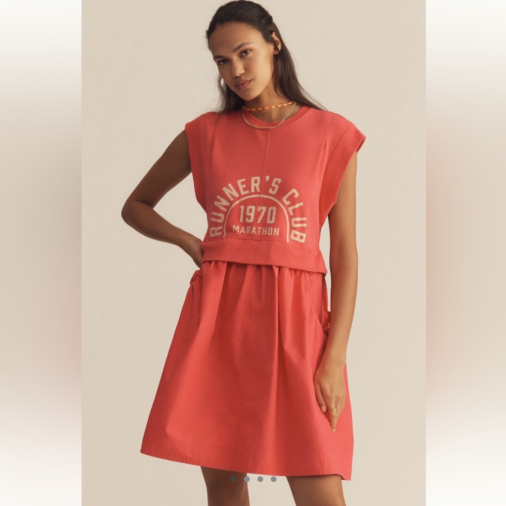 NWT Daily Practice Gardenia Muscle Tank Twofer Dress Poplin Skirt with Pockets